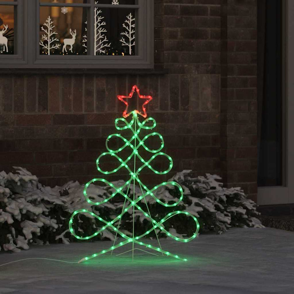 Vidaxl kerstboomvormige lamp met 144 led multikleur 78 x 58 cm pvc