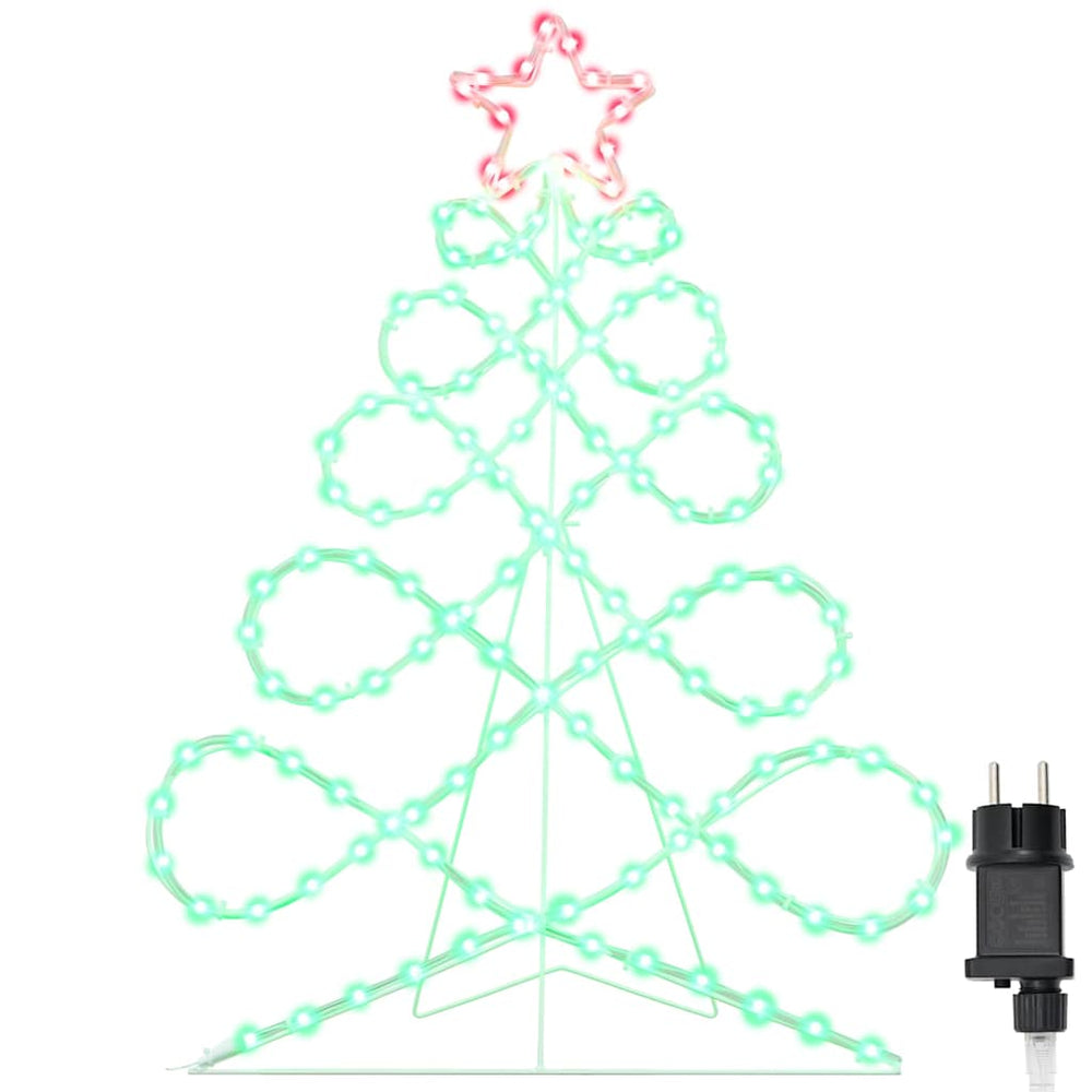 Vidaxl kerstboomvormige lamp met 144 led multikleur 78 x 58 cm pvc