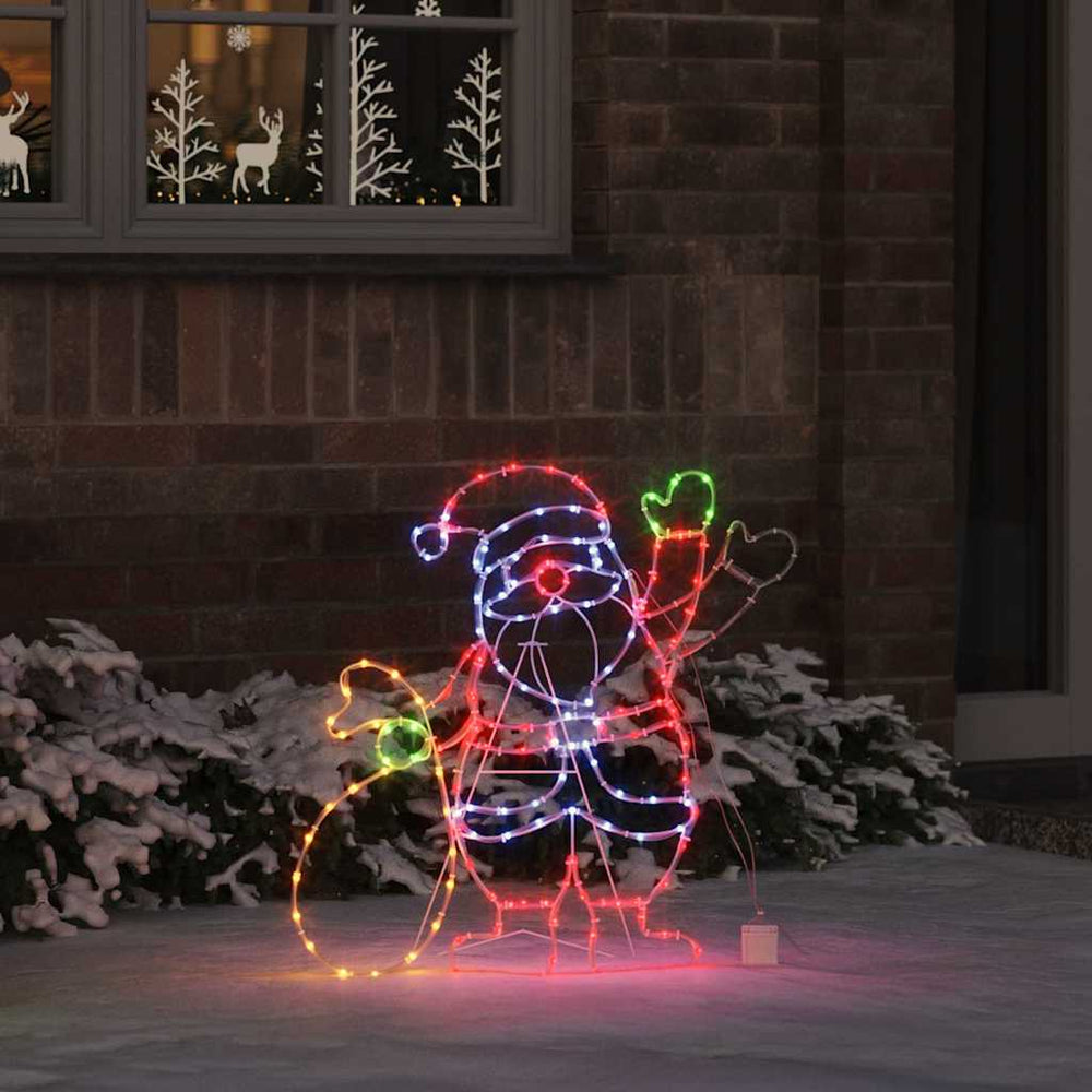 Vidaxl kerstman licht met 168 led multikleur 58.5 x 60 x 1.3 cm ijzer