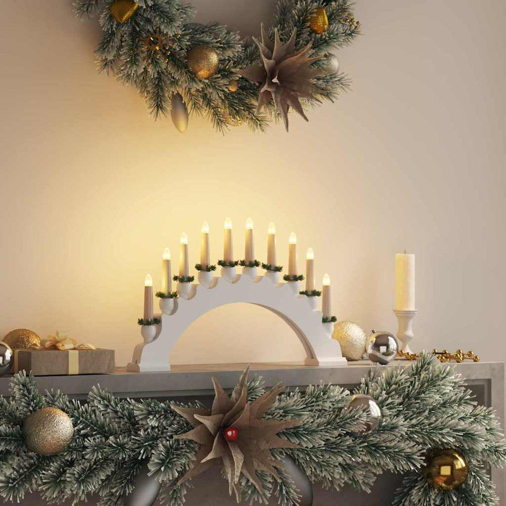Vidaxl kerst kaarsenboog met 10 led kaarsen wit 47 x 5 x 29 cm