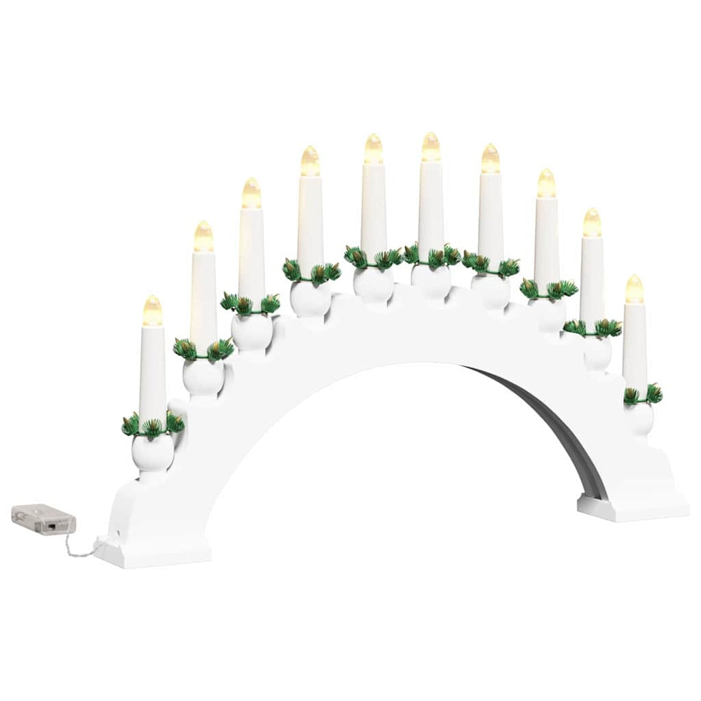 Vidaxl kerst kaarsenboog met 10 led kaarsen wit 47 x 5 x 29 cm