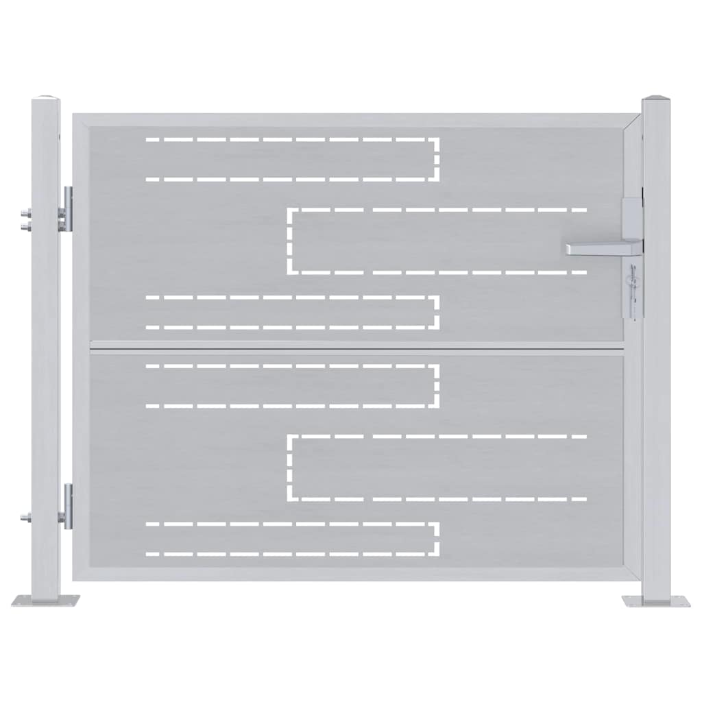 Vidaxl tuinpoort 85 x 70 cm roestvrij staal zilver vergrendelbaar