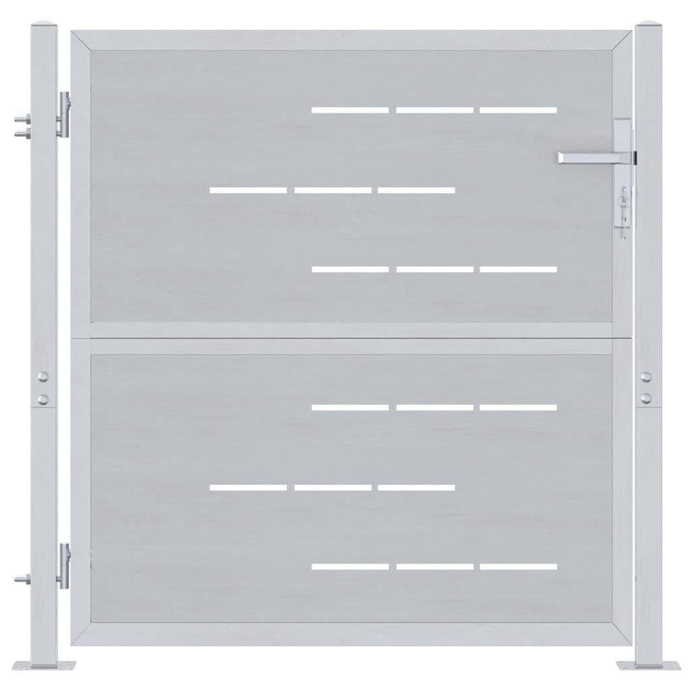 Vidaxl tuinpoort met slot zilver 96 x 100 cm roestvrij staal