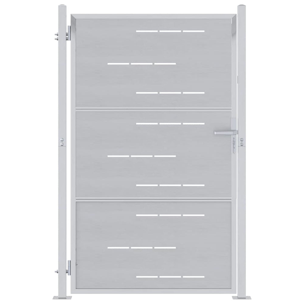 Vidaxl tuinpoort met slot zilver 100 x 125 cm roestvrij staal