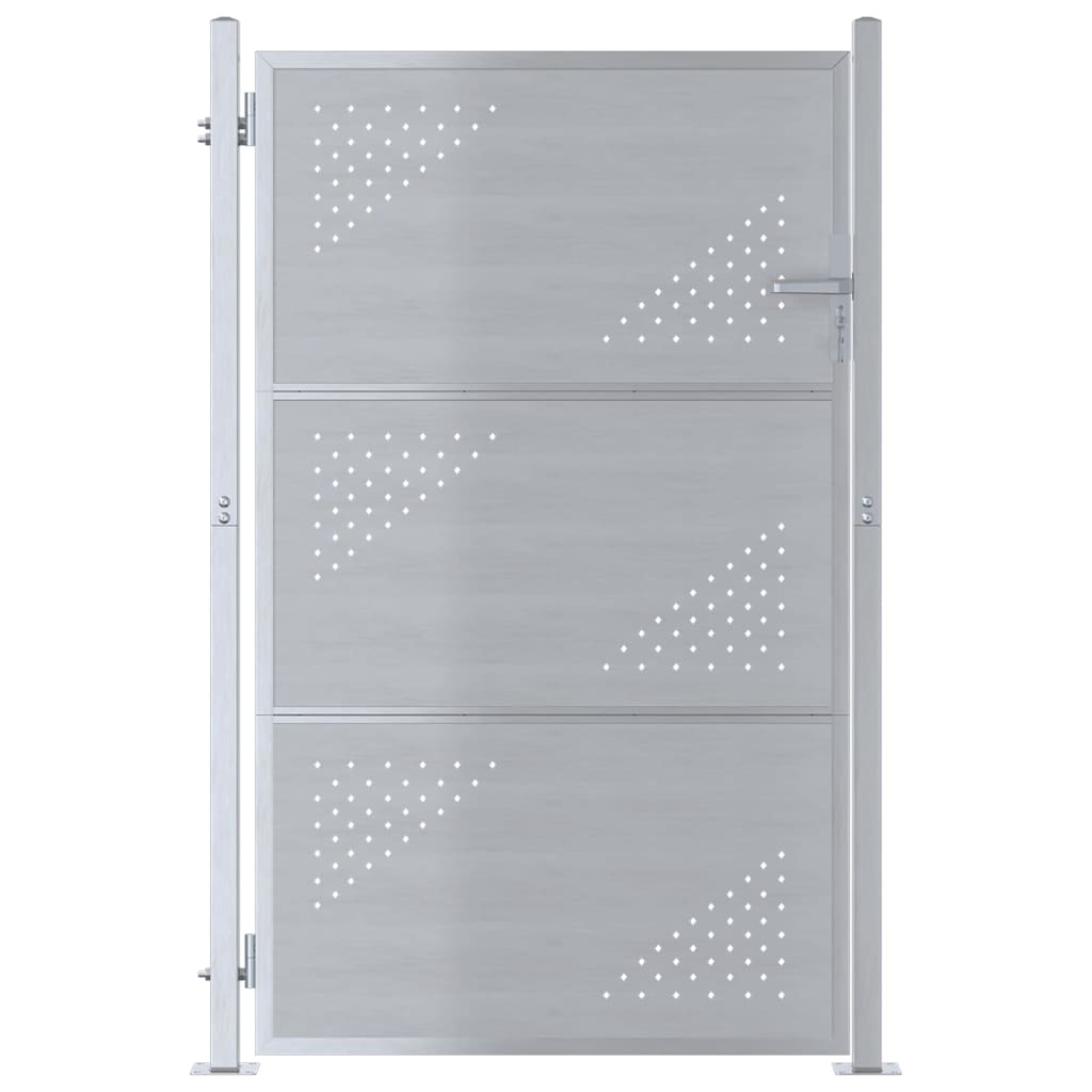 Vidaxl tuinpoort met slot zilver 100 x 150 cm roestvrij staal