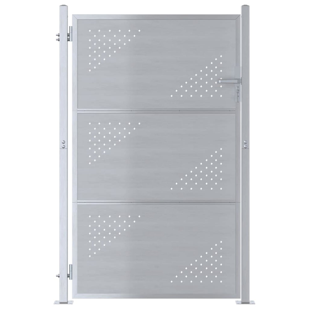 Vidaxl tuinpoort met slot zilver 100 x 150 cm roestvrij staal