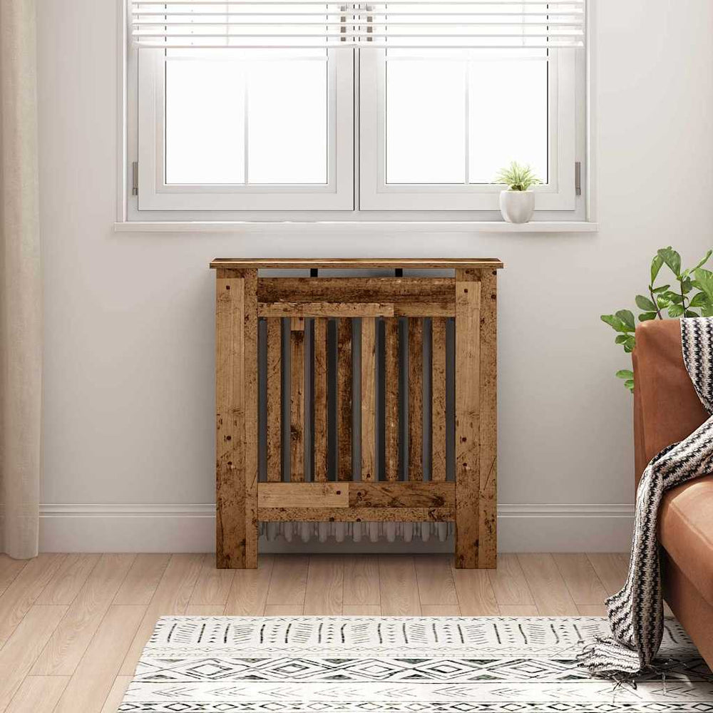 Vidaxl radiatorafdekking oud hout 78 x 19 x 81,5 cm bewerkt hout