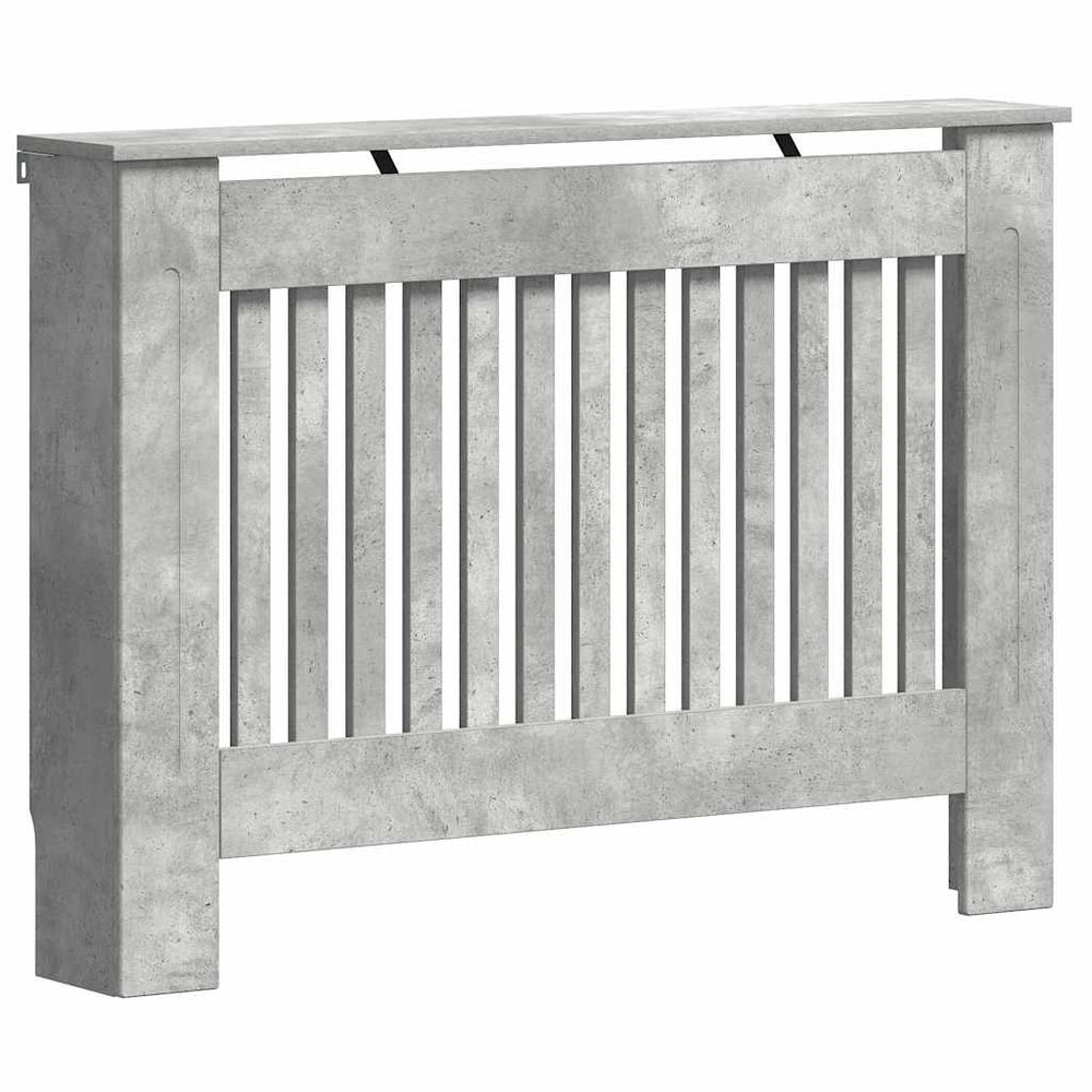 Vidaxl radiatorafdekking beton grijs 112 x 19 x 81,5 cm bewerkt hout