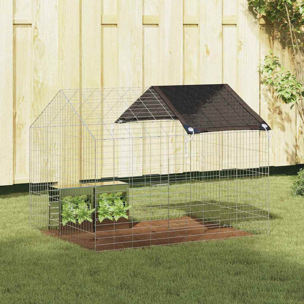 Vidaxl konijnenkooi zilver 400 x 78 x 78 cm gegalvaniseerd staal