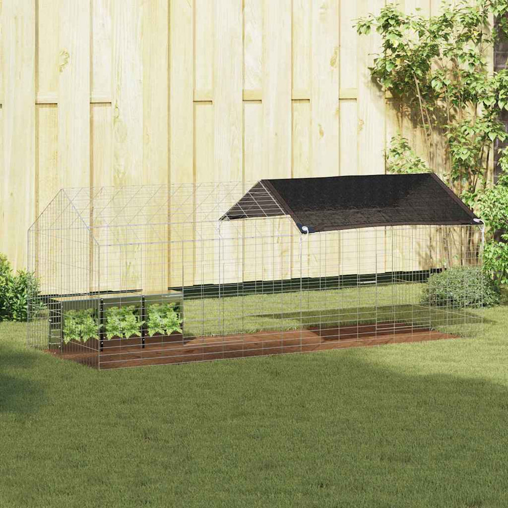 Vidaxl konijnenkooi zilver 400 x 78 x 78 cm gegalvaniseerd staal