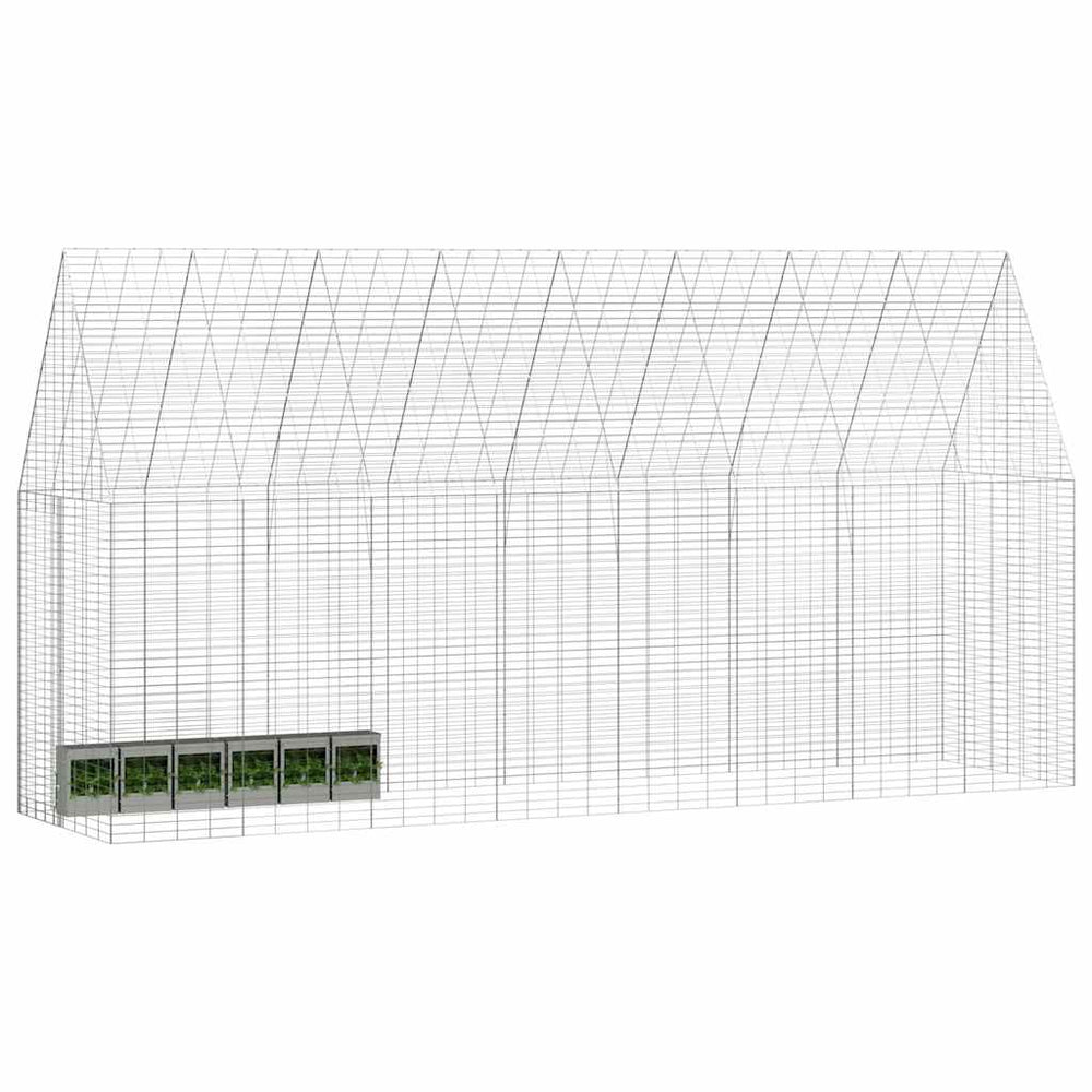 Vidaxl konijnenkooi zilver 400 x 100 x 210 cm gegalvaniseerd staal