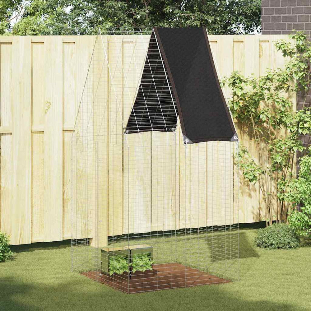 Vidaxl konijnenkooi zilver 100 x 100 x 210 cm gegalvaniseerd staal