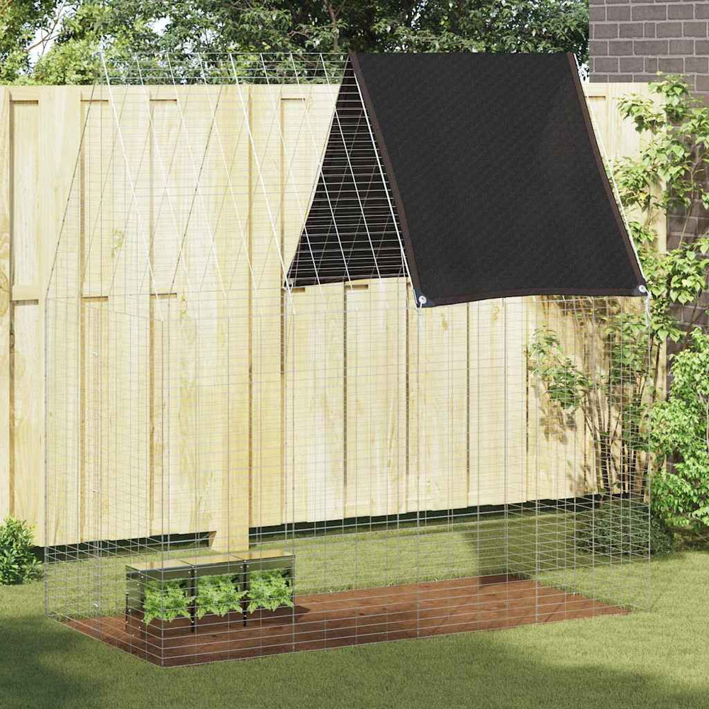 Vidaxl konijnenkooi zilver 200 x 100 x 210 cm gegalvaniseerd staal