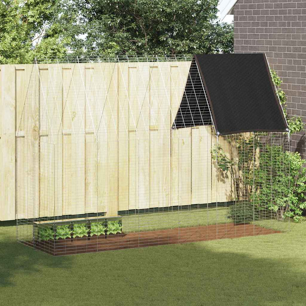 Vidaxl konijnenkooi zilver 300 x 100 x 210 cm gegalvaniseerd staal
