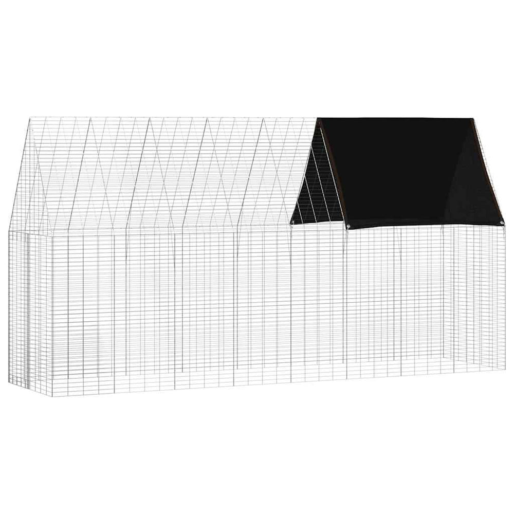 Vidaxl konijnenkooi zilver 400 x 100 x 210 cm gegalvaniseerd staal