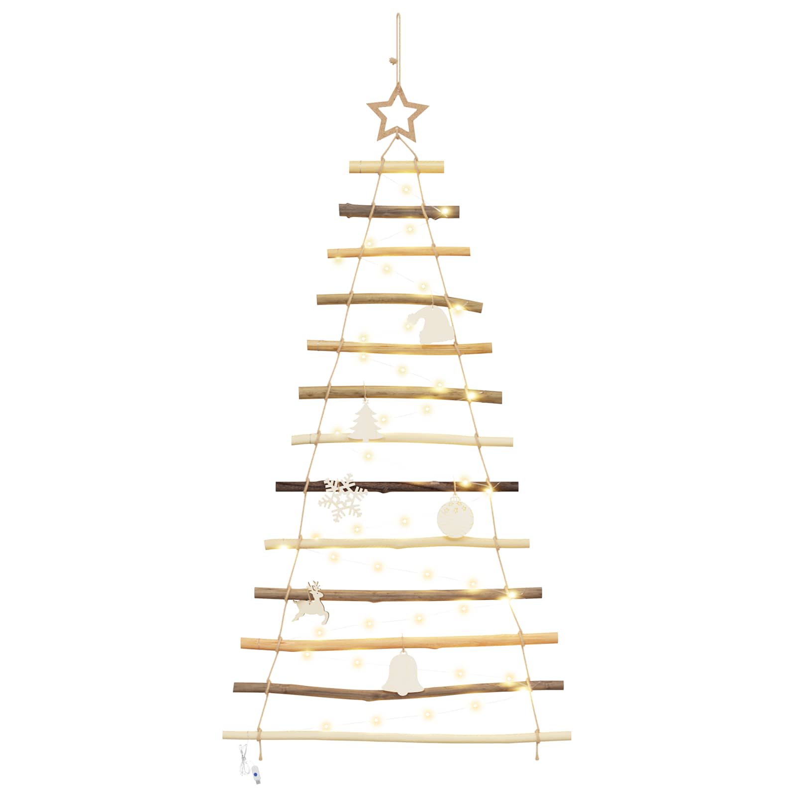 Vidaxl kerstboom naturel 120 cm massief essenhout