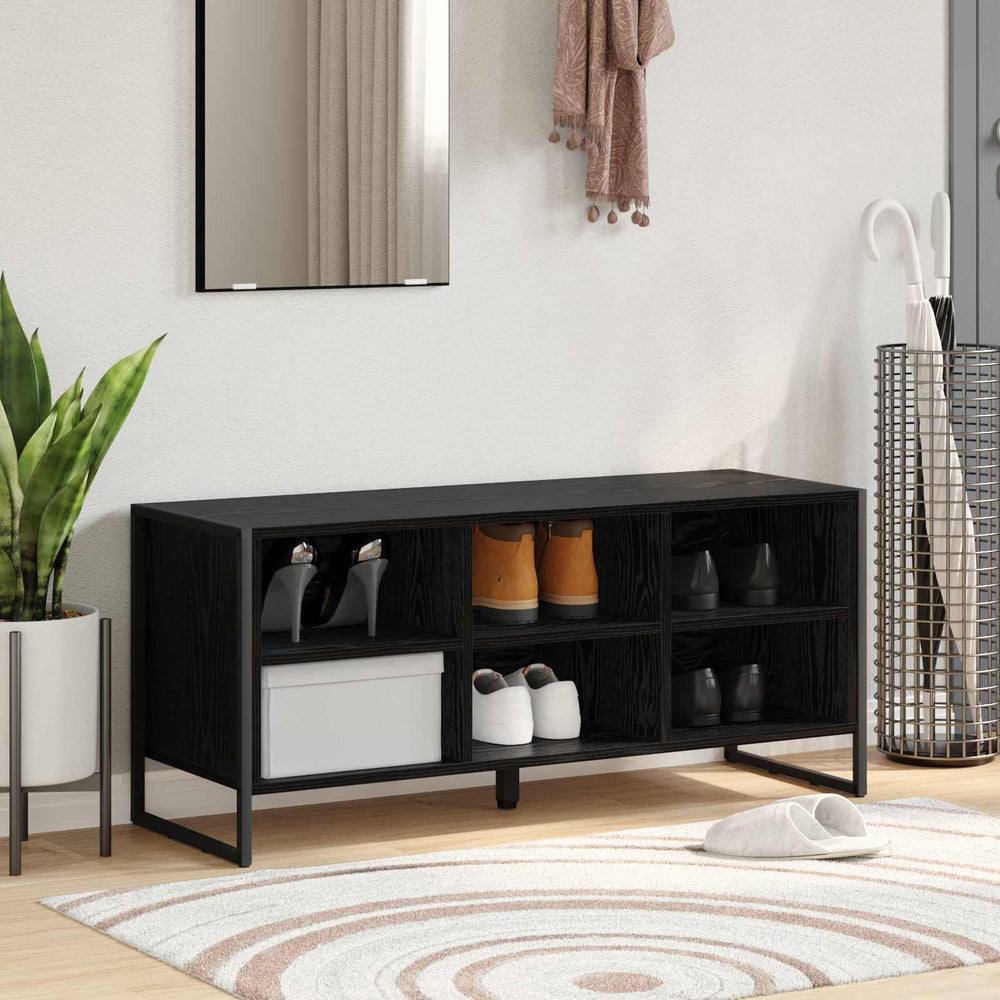 Vidaxl schoenenkast zwart eiken 60 x 35 x 44 cm bewerkt hout