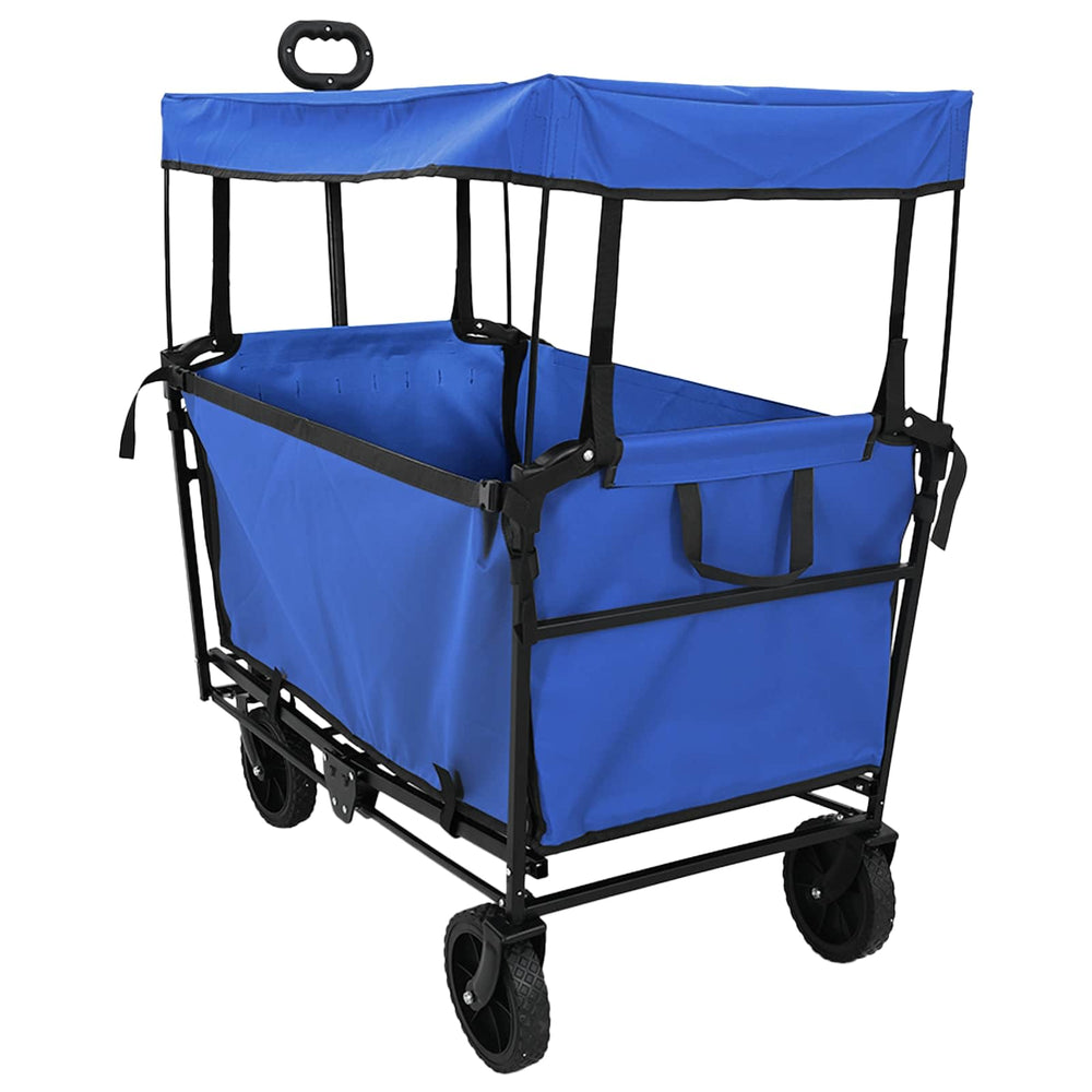 Vidaxl vouwbare handtrolley zwart 105 x 56.5 x 116 cm oxford stof