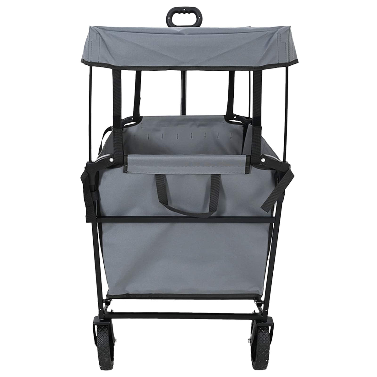 Vidaxl vouwbare winkelwagentje met remmen grijs 105 x 56,5 x 116 cm