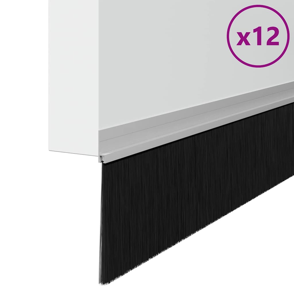 Vidaxl zelfklevende deurborstels 12 pcs zilver 100 cm