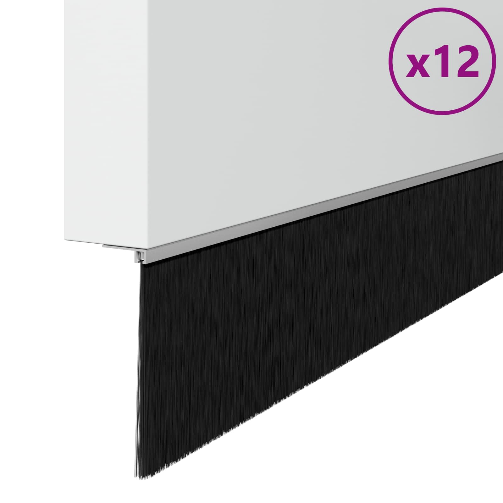 Vidaxl zelfklevende deurborstels 12 st 100 cm aluminium legering