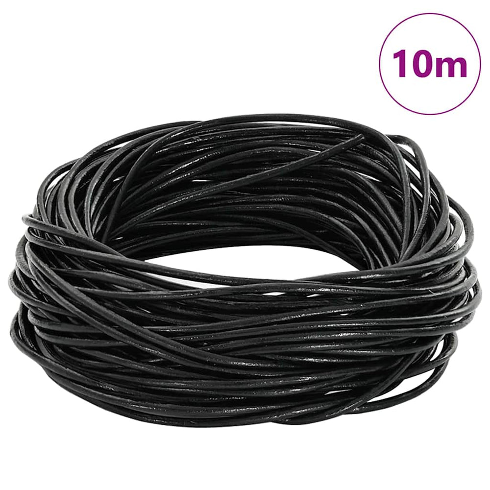 Vidaxl leren koord zwart ø1 mm x 10 m leer