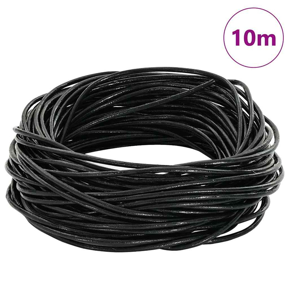 Vidaxl leren koord zwart ø1,5 mm x 10 m leer