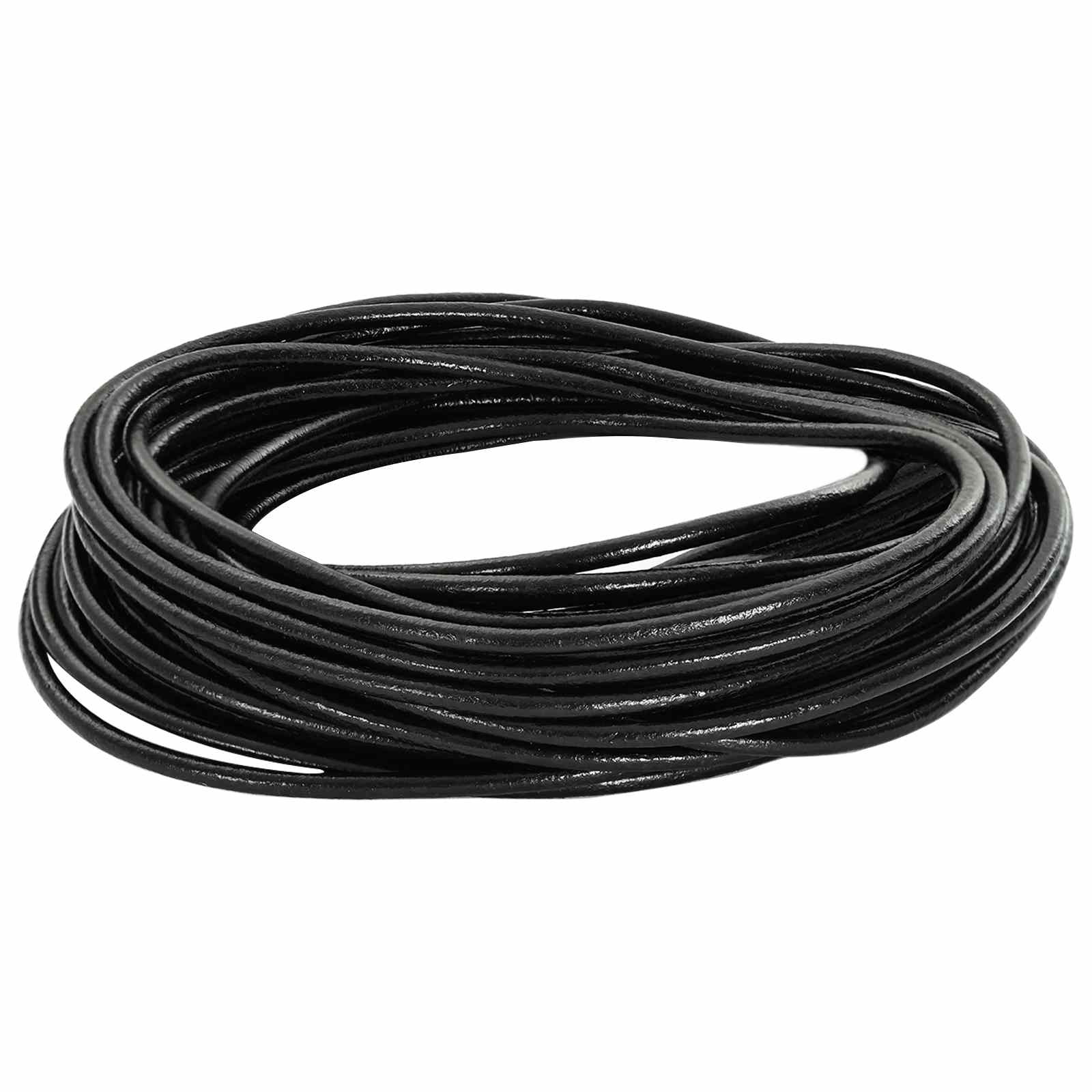 Vidaxl leren koord 1 zwart ø2,5 mm x 5 m leer