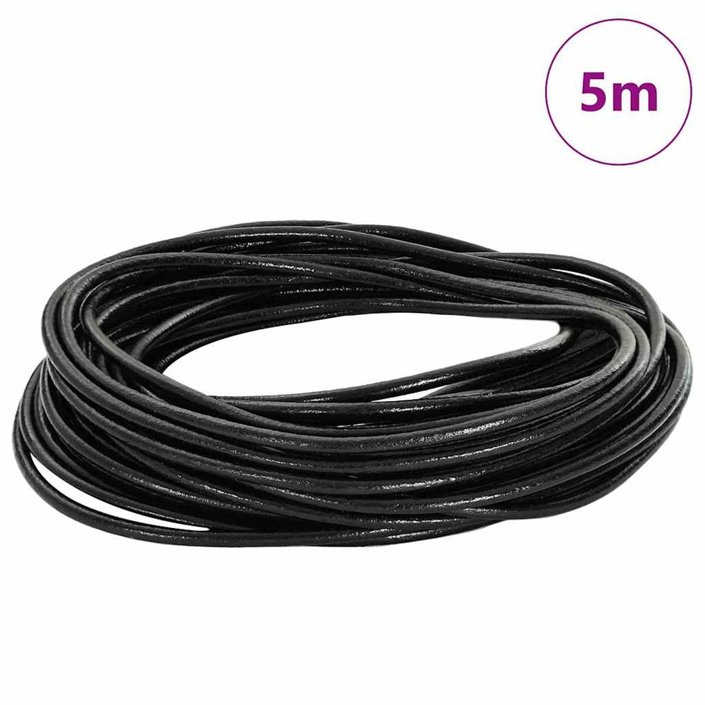Vidaxl leren koord zwart ø3 mm x 5 m leer