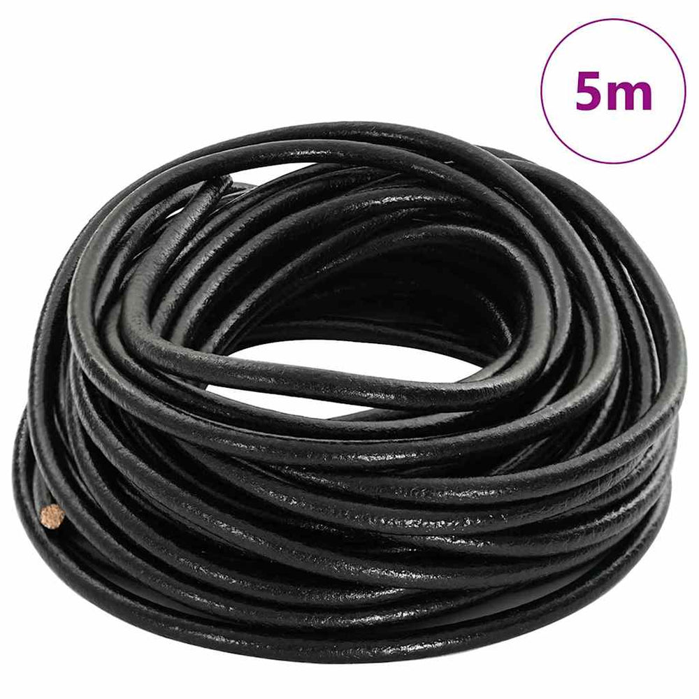 Vidaxl leren koord zwart ø4 mm x 5 m leer