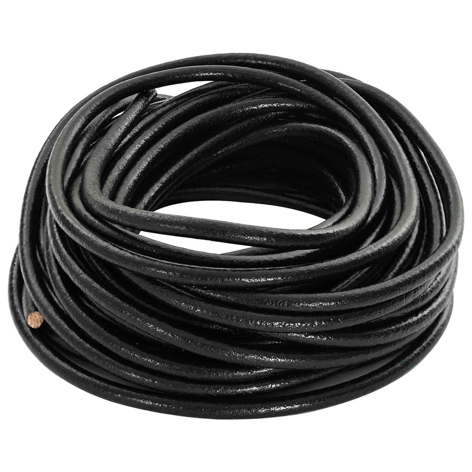 Vidaxl leren koord 1 zwart ø4 mm x 10 m leer