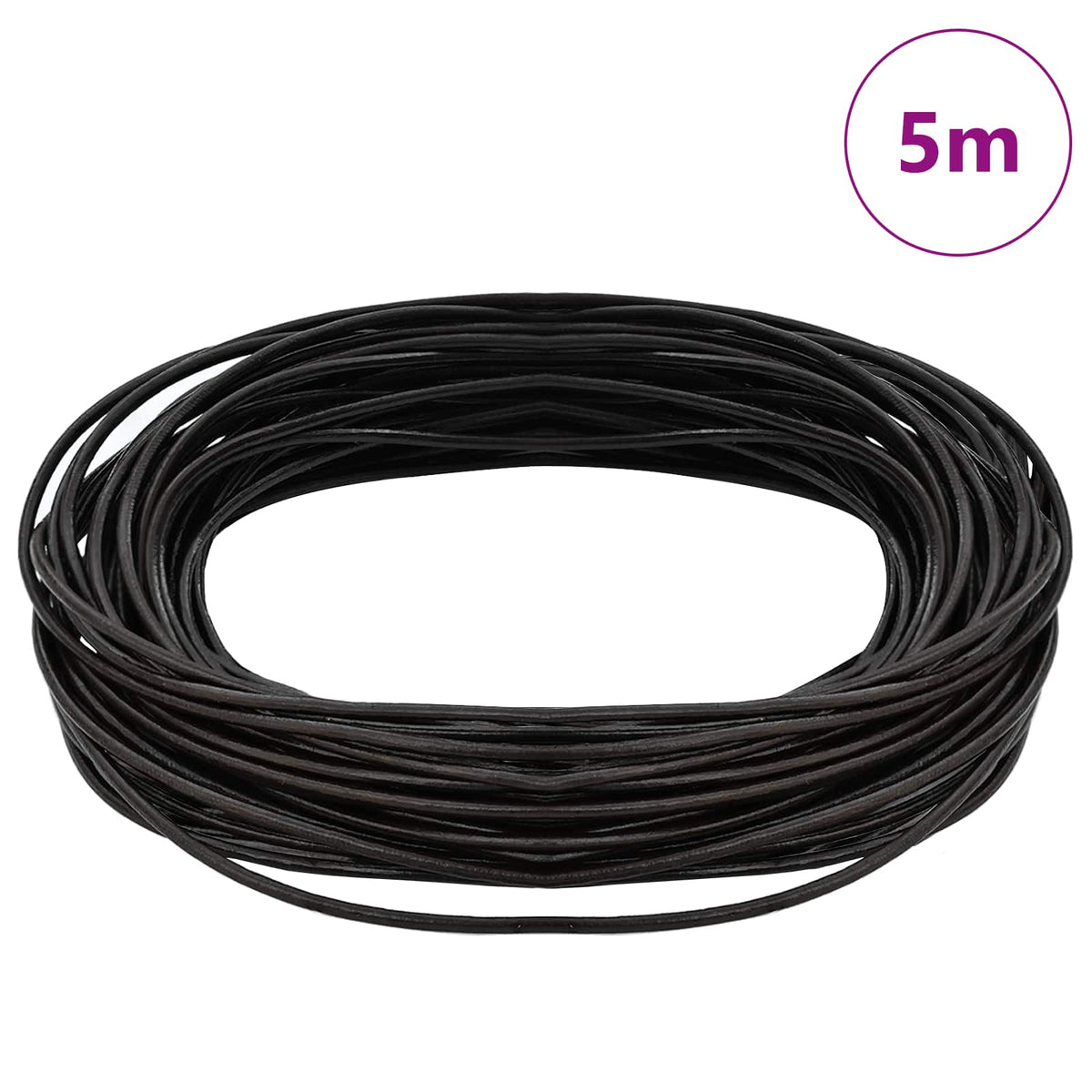 Vidaxl leren koord 1 donkerbruin ø1 mm x 5 m leer
