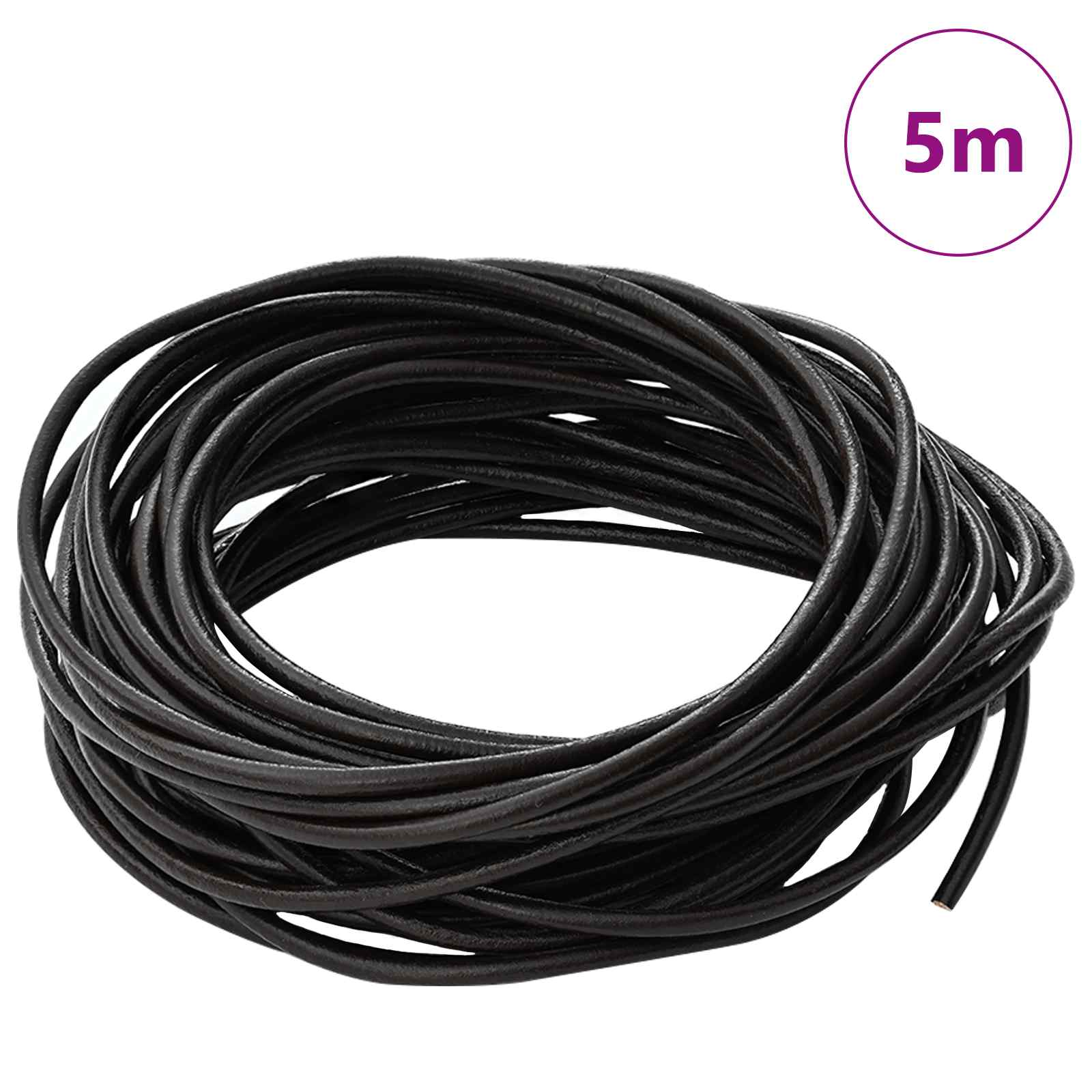 Vidaxl leren koord 1 donkerbruin ø2,5 mm x 5 m leer