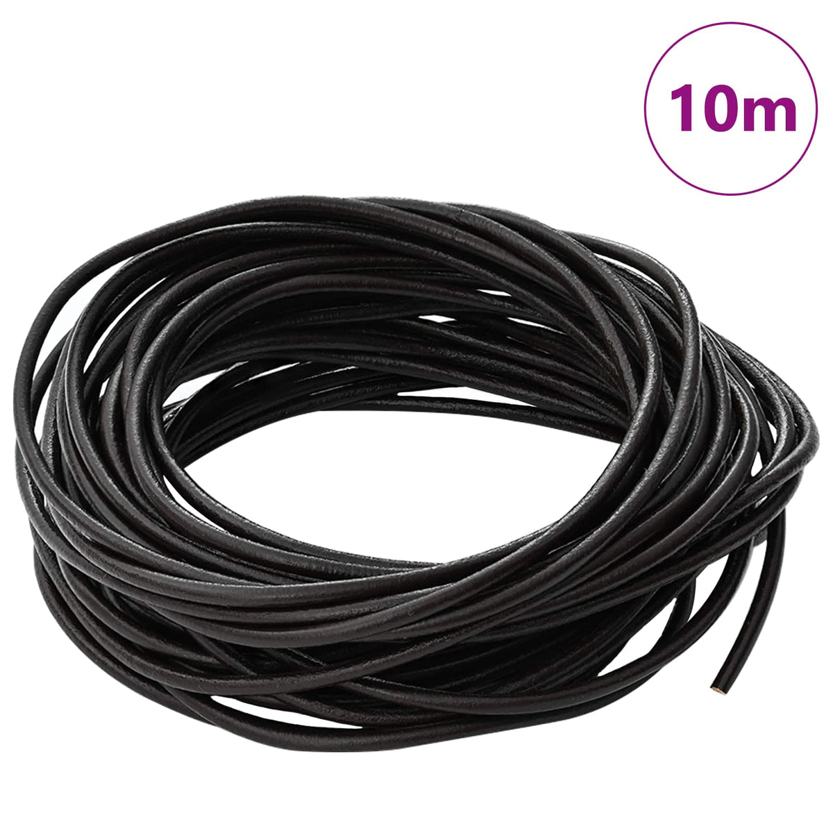 Vidaxl leren koord 1 donkerbruin ø3 mm x 10 m leer