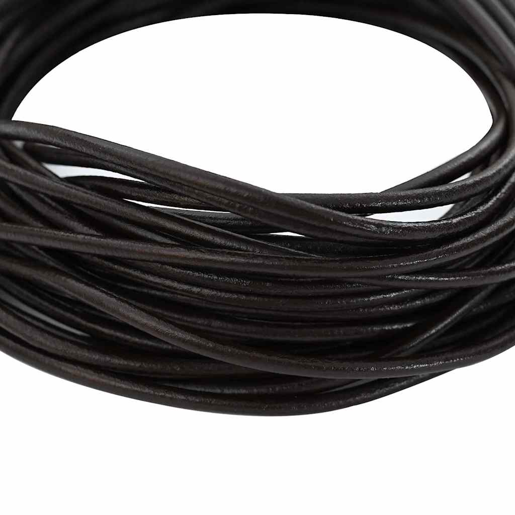 Vidaxl leren koord donkerbruin ø3 mm x 50 m leer