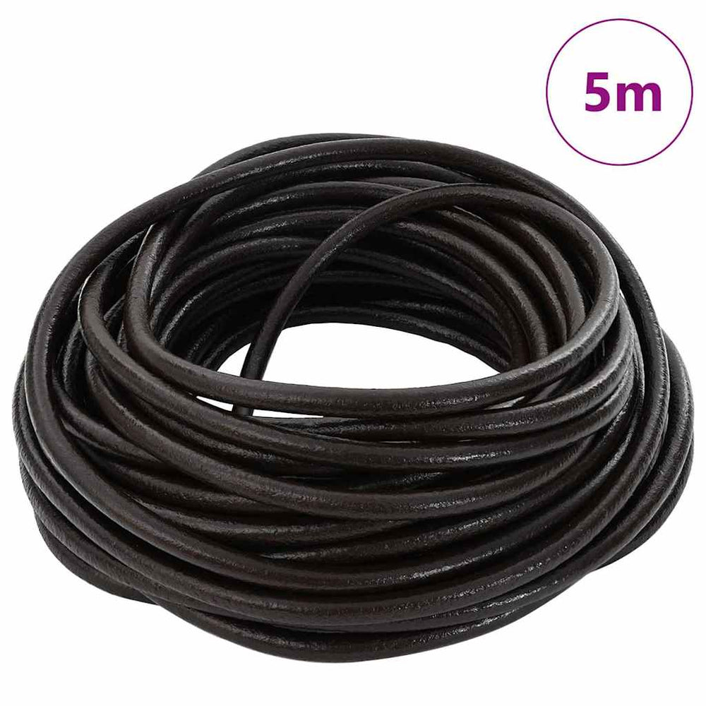 Vidaxl leren koord donkerbruin ø4 mm x 5 m leer