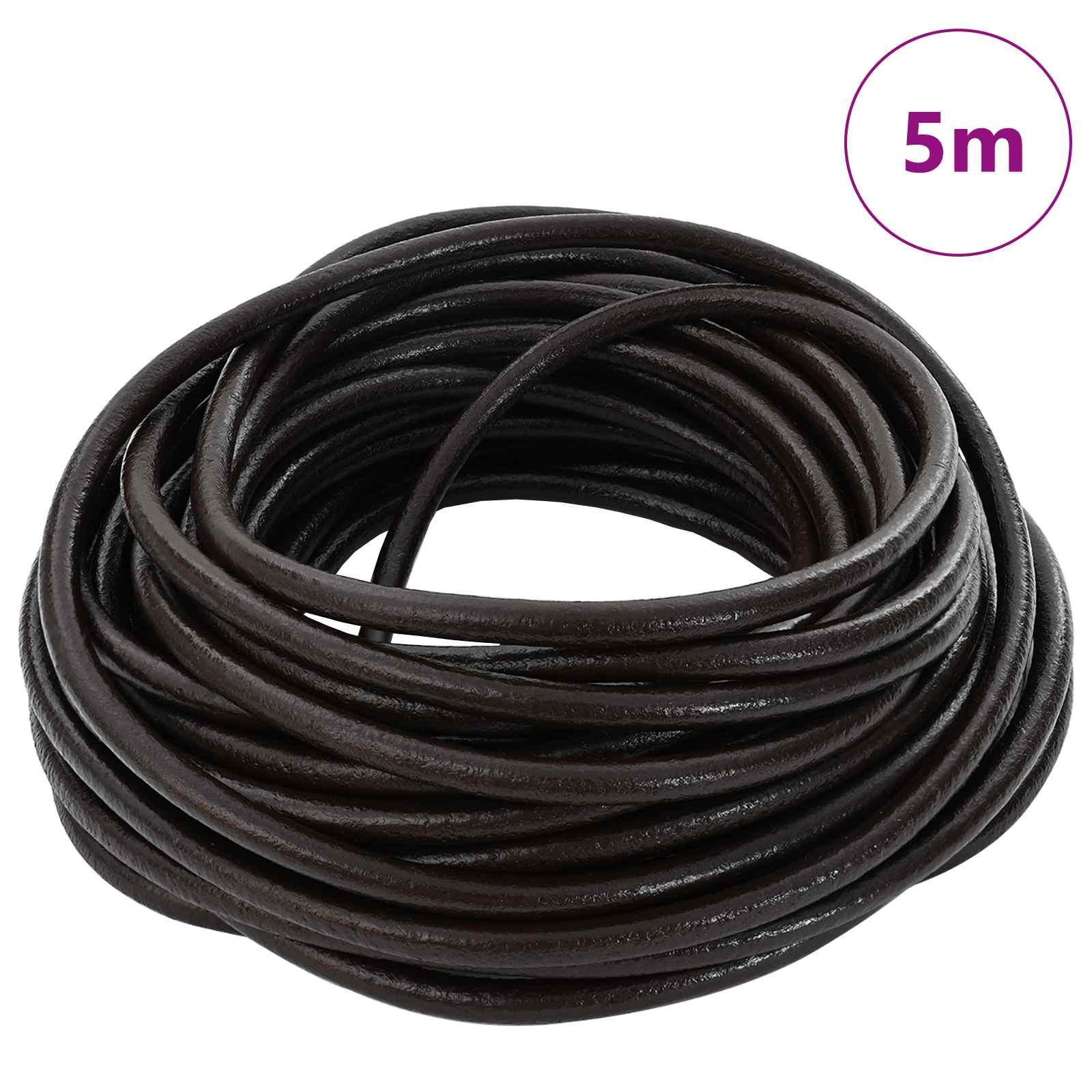 Vidaxl leren koord 1 donkerbruin ø4 mm x 5 m leer