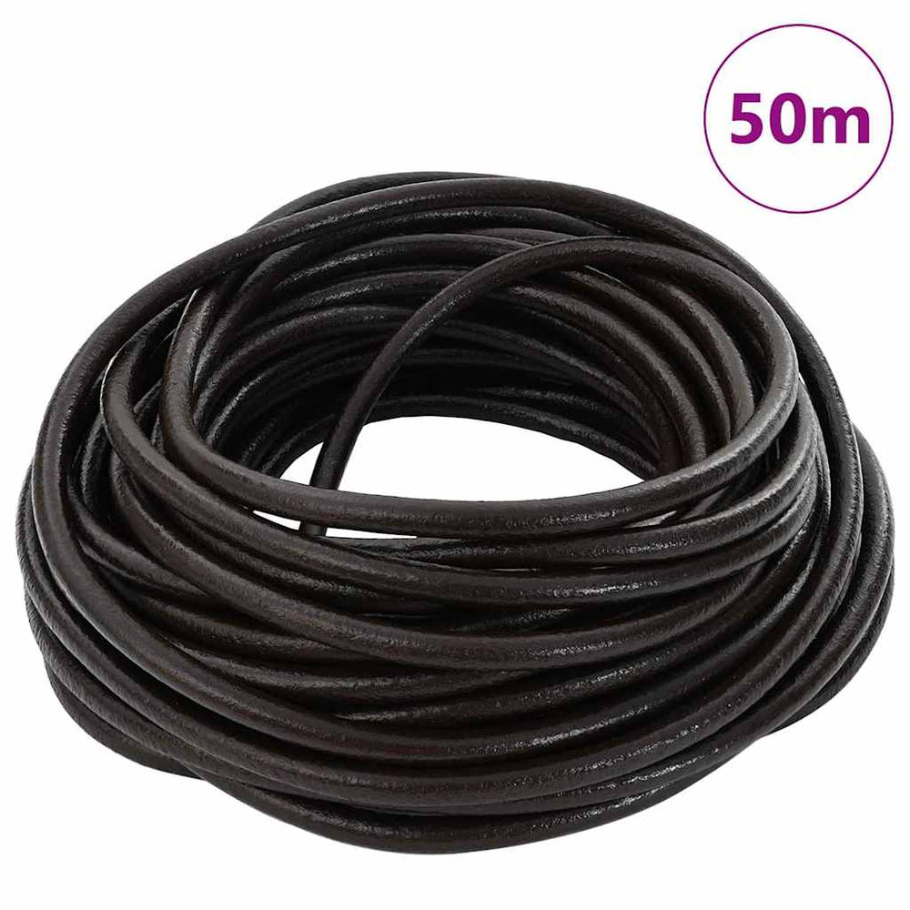 Vidaxl leren koord donkerbruin ø5 mm x 50 m leer