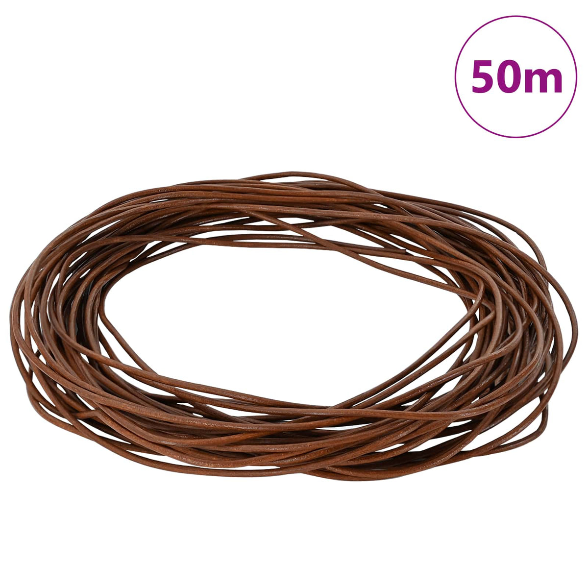 Vidaxl leren koord 1 licht bruin ø2 mm x 50 m leer