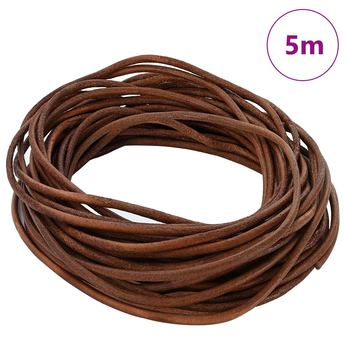 Vidaxl leren koord 1 licht bruin ø3 mm x 5 m leer