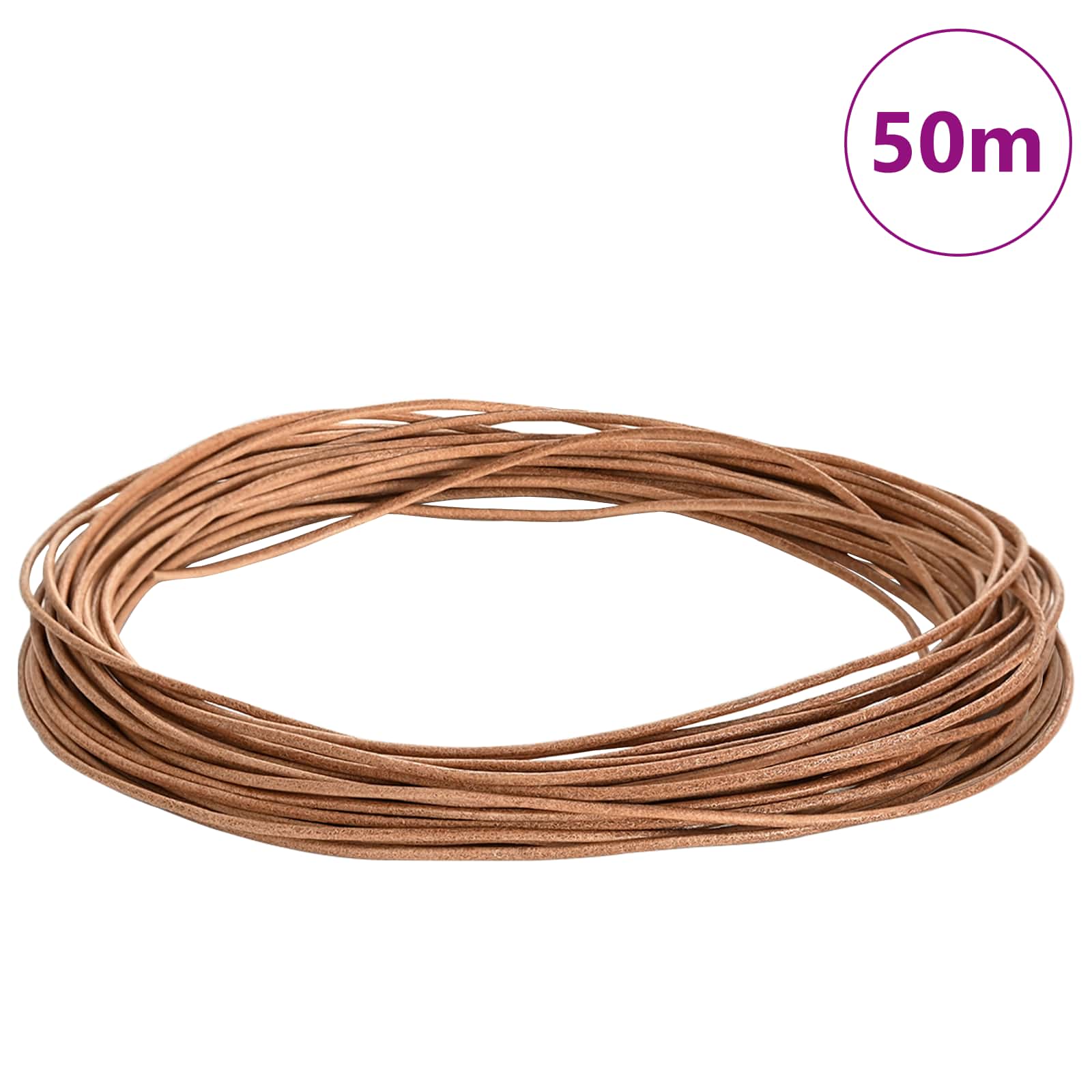 Vidaxl leren koord 1 bruin ø1,5 mm x 50 m leer