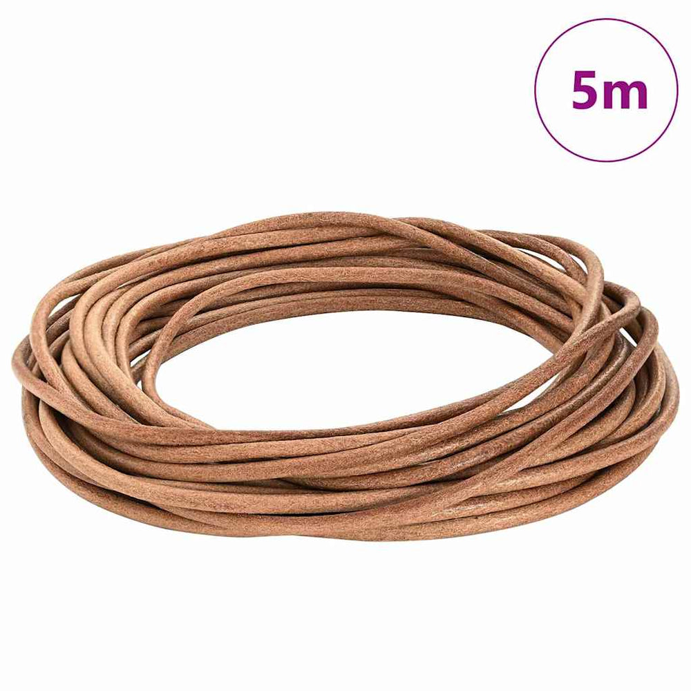Vidaxl leren koord bruin ø4 mm x 5 m leer