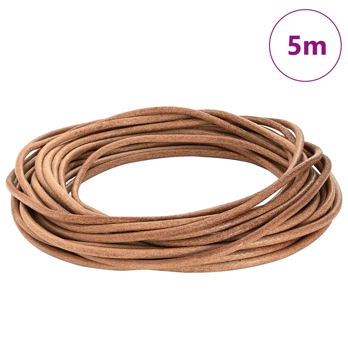 Vidaxl leren koord 1 bruin ø5 mm x 5 m leer