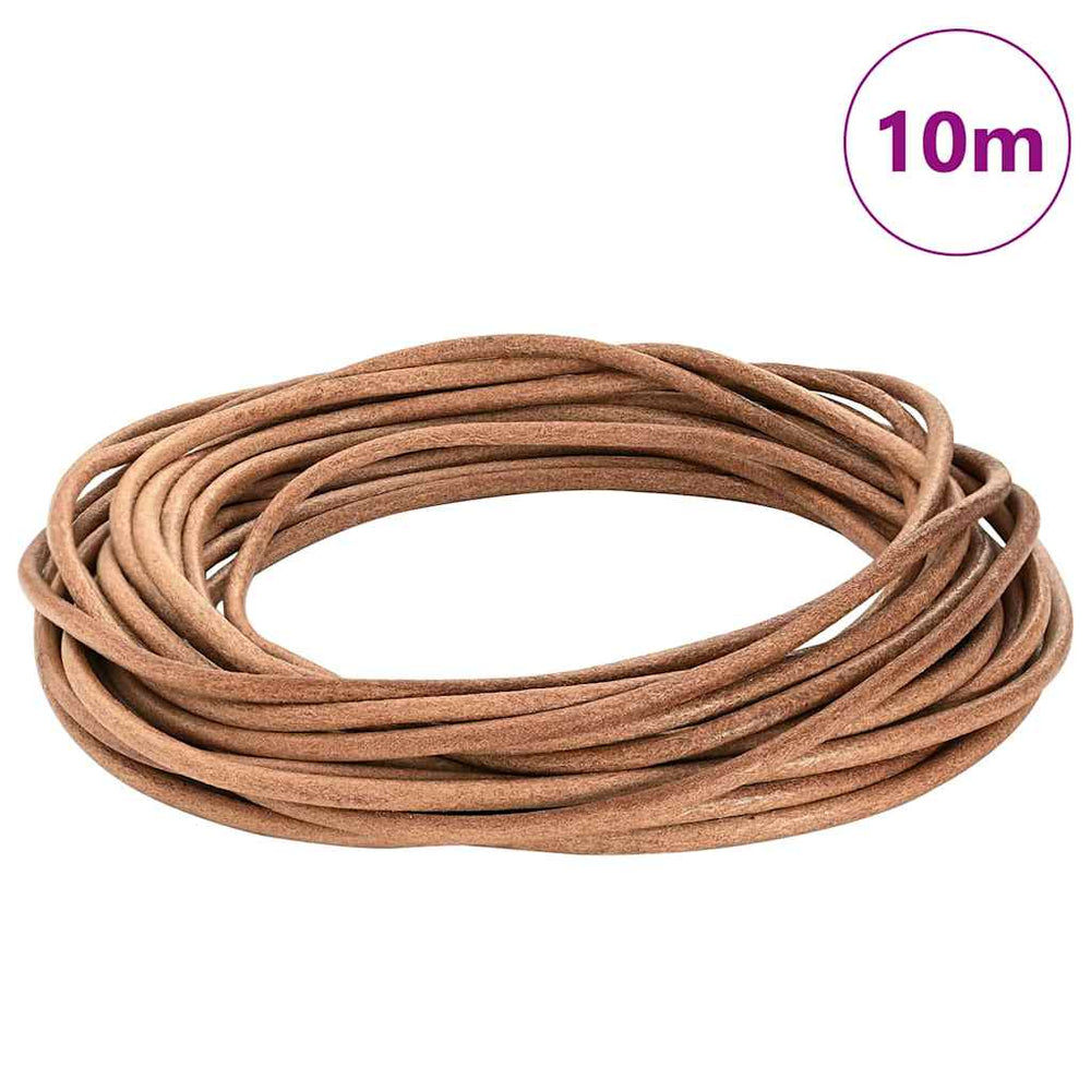 Vidaxl leren koord bruin ø5 mm x 10 m leer