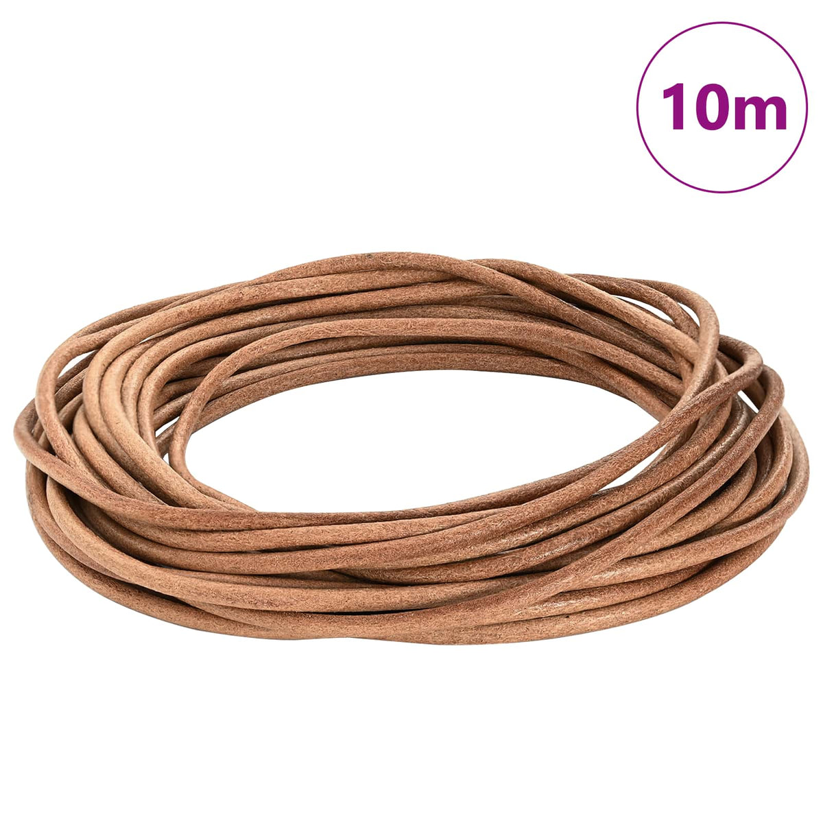 Vidaxl leren koord 1 bruin ø5 mm x 10 m leer
