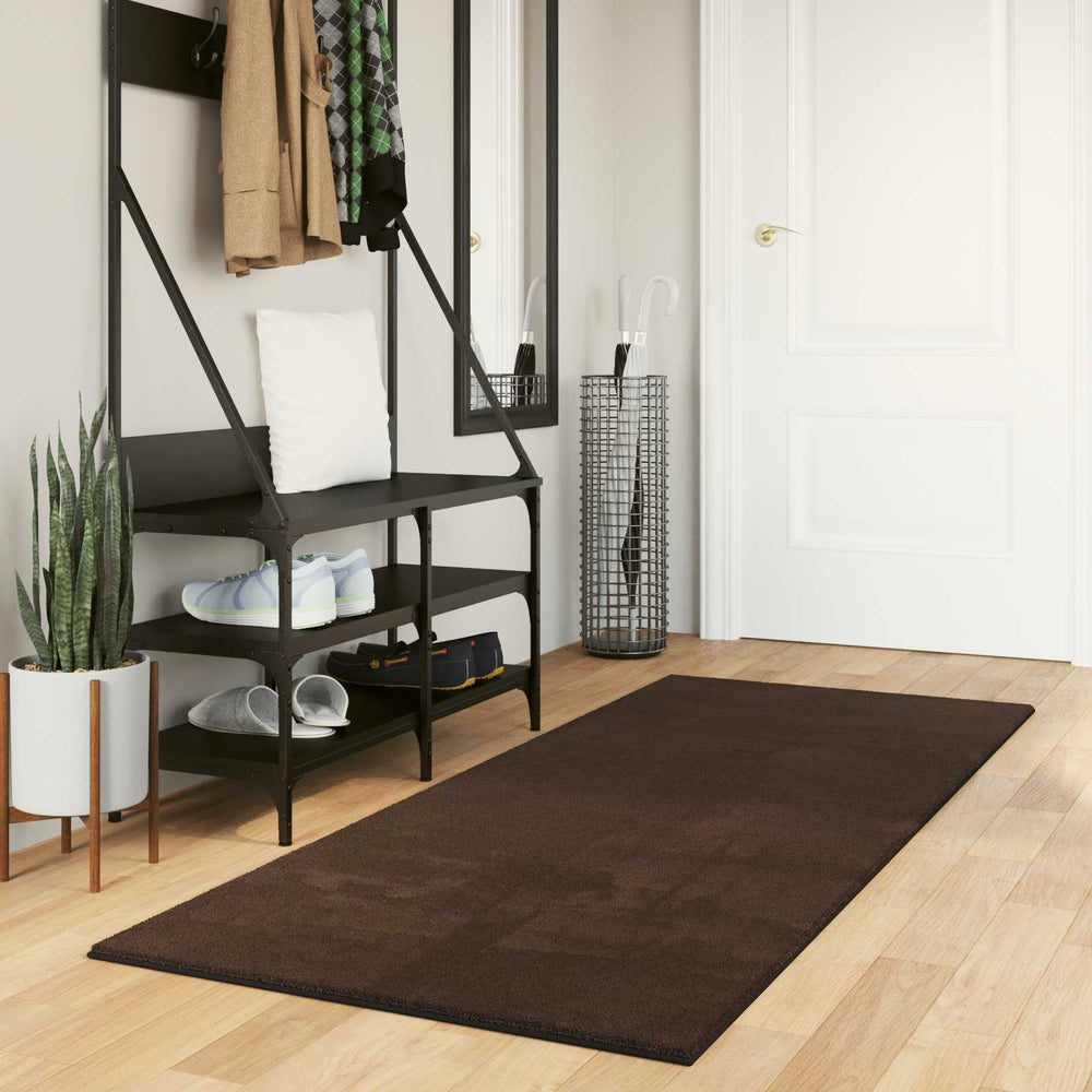 Vidaxl vloerkleden rechthoekig huarte bruin 200 x 80 cm polyester
