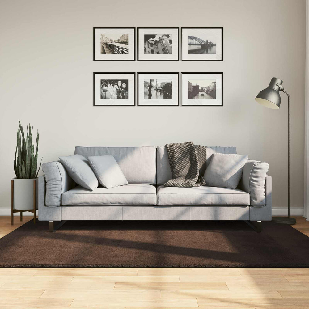 Vidaxl vloerkleden rechthoekig huarte bruin 200 x 140 cm polyester