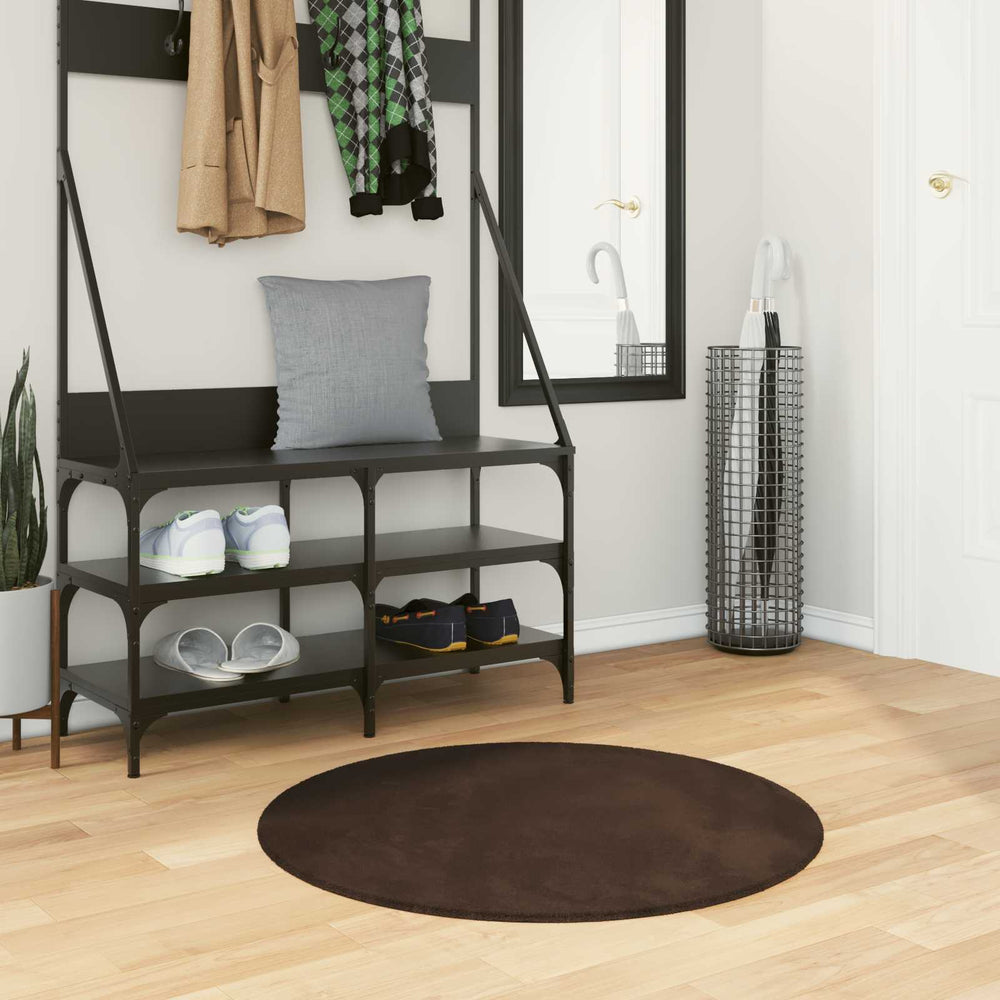 Vidaxl vloerkleden rond huarte bruin ø 80 cm polyester