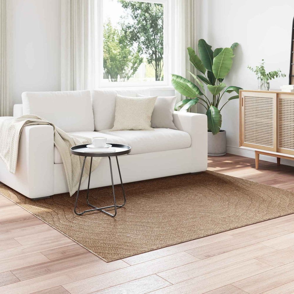Vidaxl vloerkleden moiré vierkant huarte naturel 200 x 200 cm