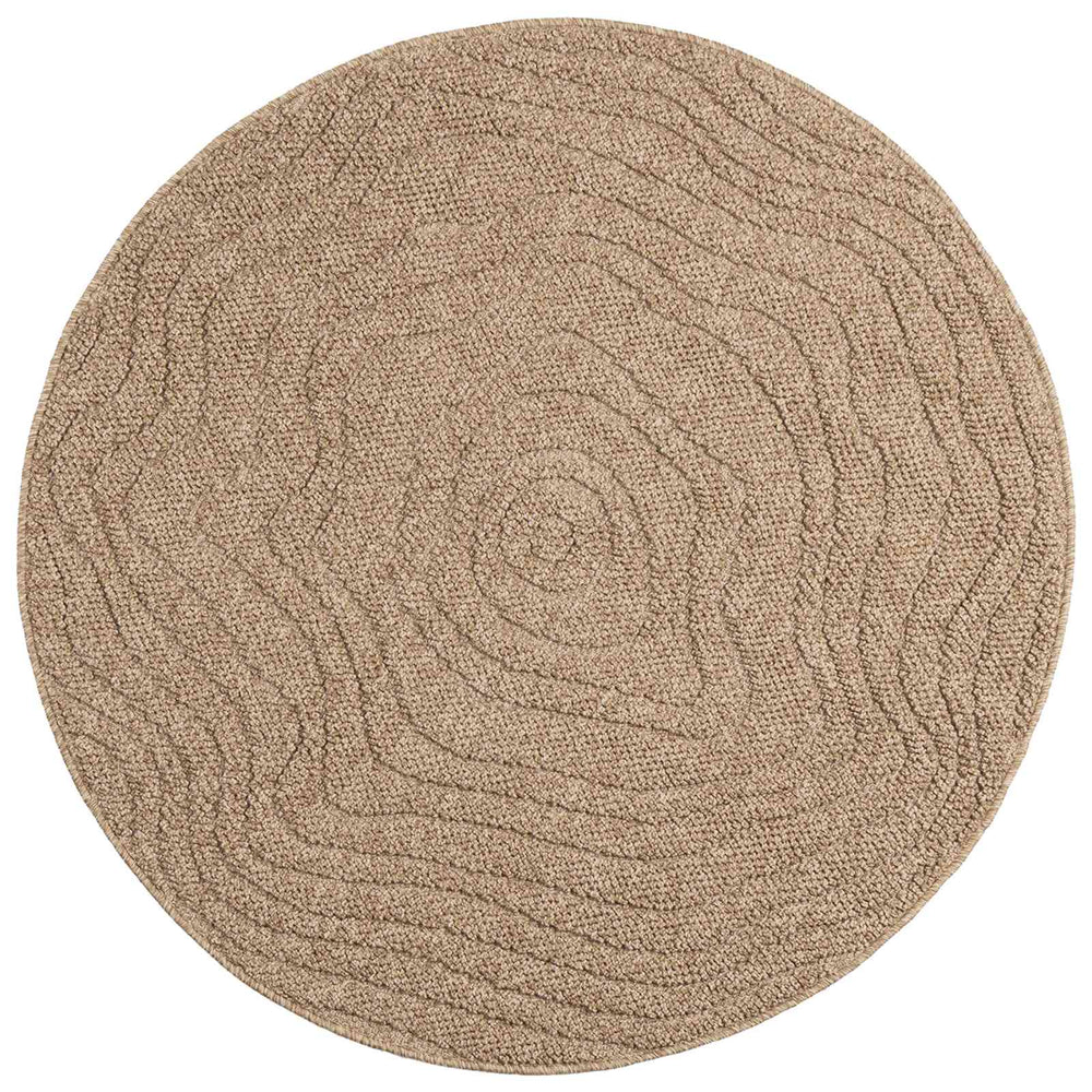 Vidaxl vloerkleden rond moiré huarte naturel ø 160 cm polyester